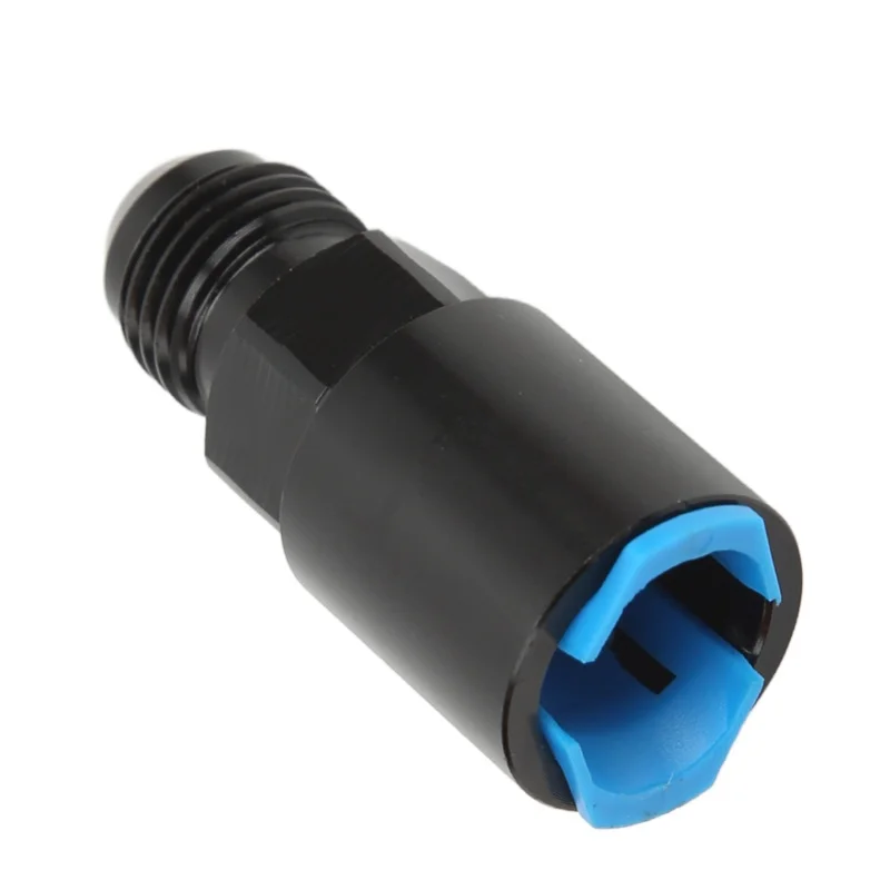 EFI Adapter AN Male Quick Disconnect Black Anodized 6061-T6 Aluminum Alloy Push On Fitting AN6-5/16in