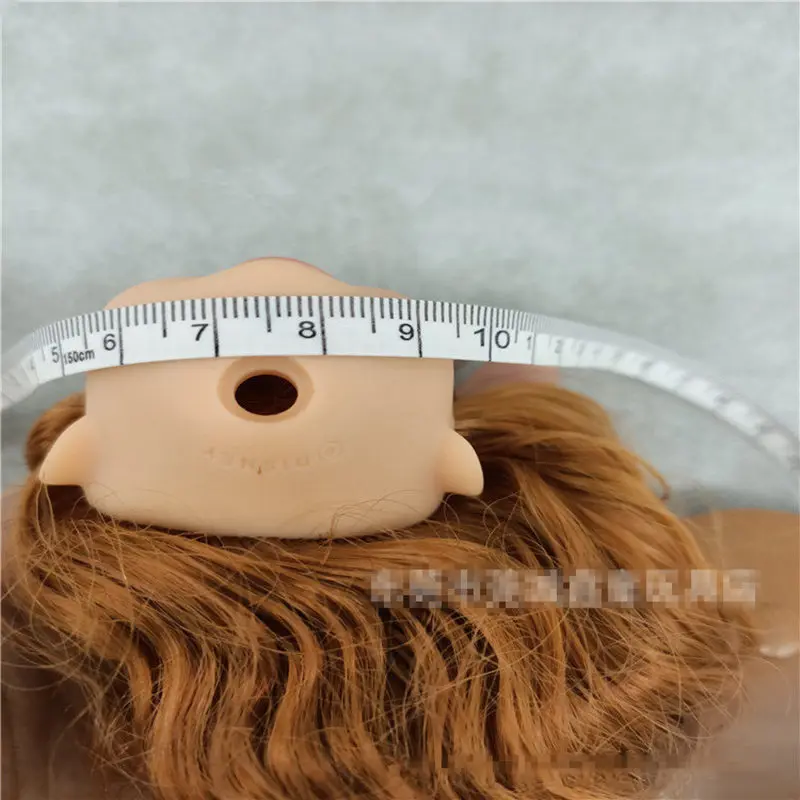 Fashion Princess Doll Head 1/7 Doll Accessories Dress Up Doll Head with Coffee Curly Hair