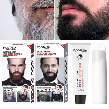 남성용 수염 착색 샴푸 염료 키트, 오래 지속되는 착색 수염 크림, 60ml