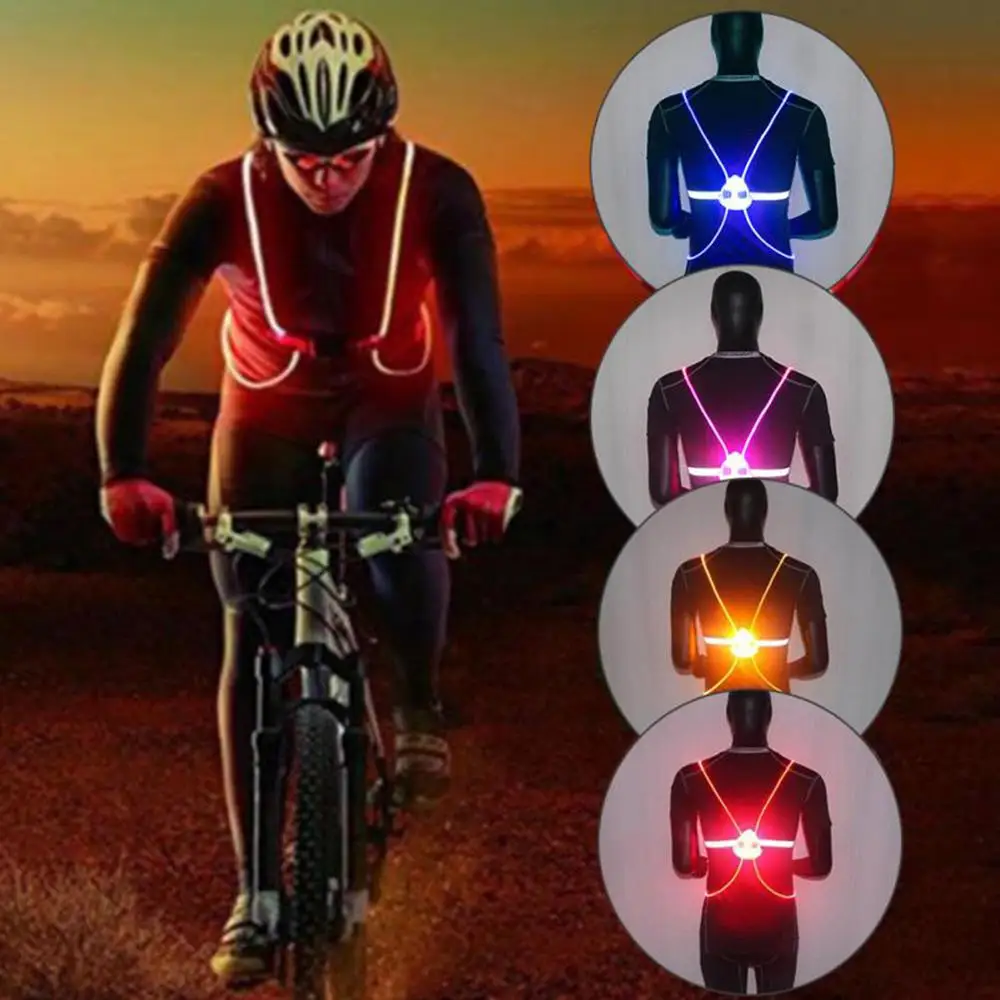 Reflective LED Flash Driving Vest High Visibility Night Running Cycling Riding Outdoor Activities Safety Reflective Vest