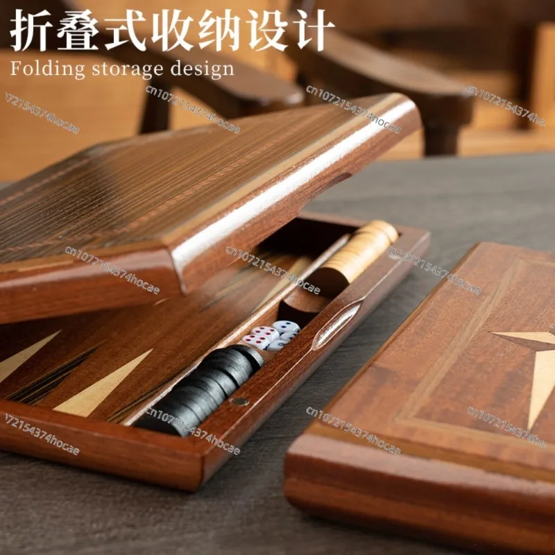 Multi-Size Solid Wood Backgammon Set Premium Mahogany with Solid Wood Veneer Exquisitely Crafted