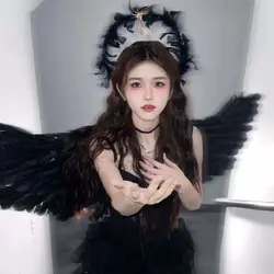 Goddess Feather Headband Elegnat Glory Shape Star Lolita Hair Bands Sun Headwear Angel Wing Hair Hoop Ladies/Girls