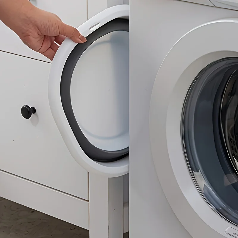 حوض كبير قابل للطي - محمول للاستخدام المنزلي - مثالي لغسل الوجوه والخضروات والغسيل وحوض نقع القدم