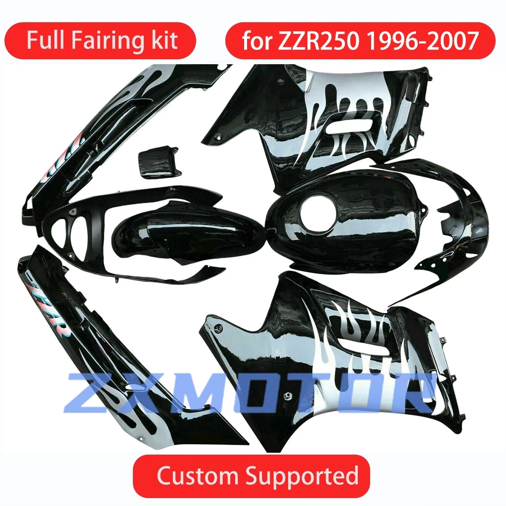 For KAWASAKI ZZR250 1996-2007 Dirt Bike Fairing Kit ZZR 250 96 97 98 99 00 01 02 03 04 05 06 07 Fairings Injection Motorcycle