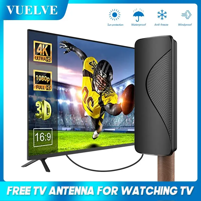 

VUELVE Indoor and Outdoor Digital TV Antenna Strong Signal Uhf Vhf TV Antennas for Watch Free Channels