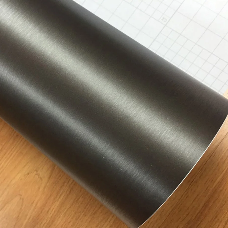 

Hot selling Grey brushed aluminium car sticker with air bubbles with size: 1.52*30m/Roll