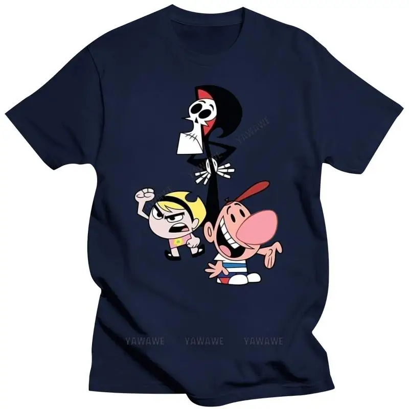 Men's cotton tee shirts Men's The Grim Adventures Of Billy and Mandy T-Shirt Cheap Fashion short sleeved men o-neck tee shirt