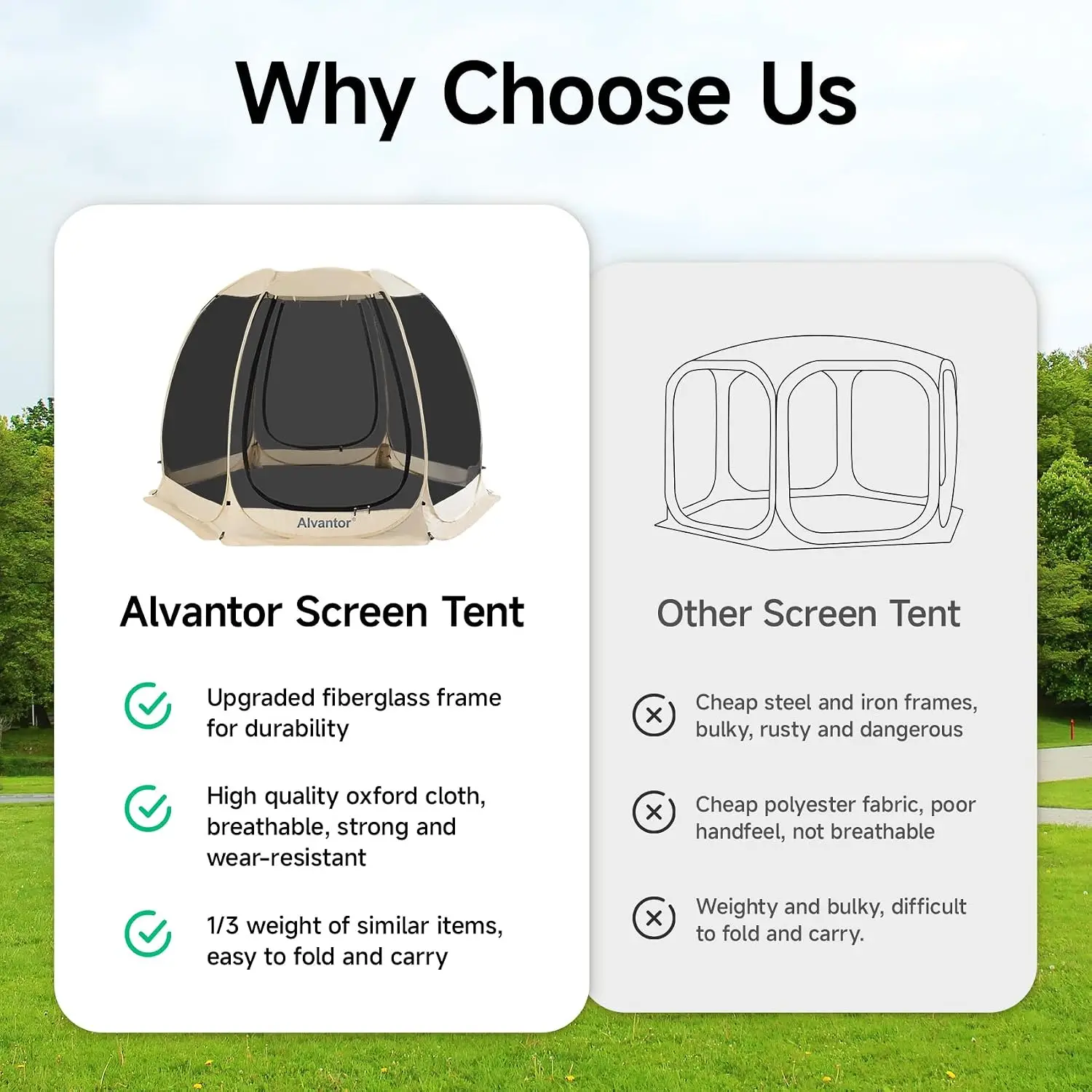 ^Pop Up Screen House Tent, Instant Outdoor Gazebo with Mosquito Netting & UPF 50+ Sun Protection, Portable Canopy Shelter