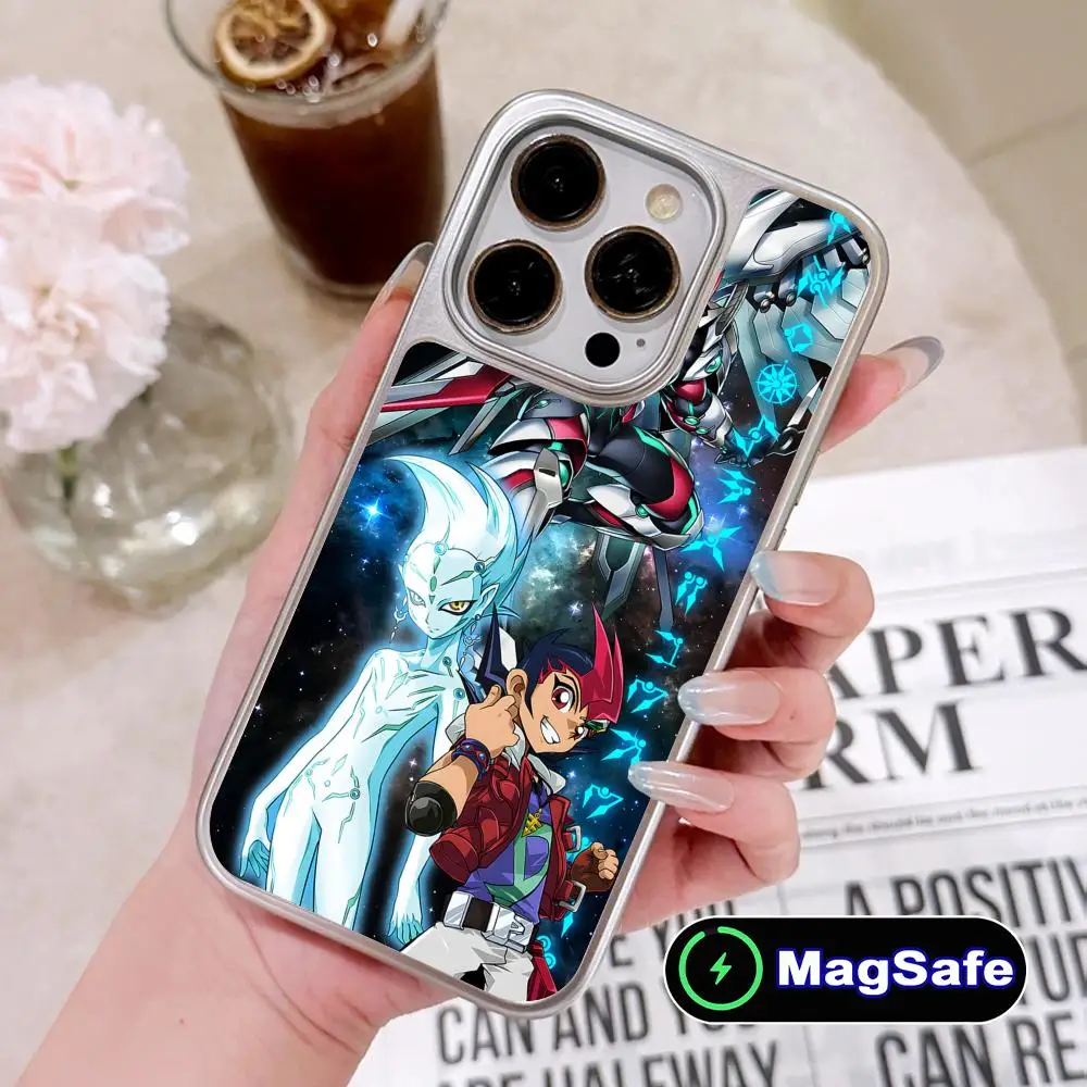 

Чехол для мобильного телефона Yugioh Yuma Tsukumo для iPhone 17, 16, 15, 14, 13, 12, 11 Air Pro Max Plus Magsafe с серебряным покрытием, красочный чехол