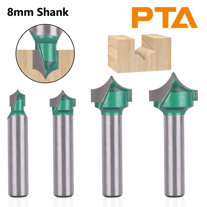 8MM Shank D.6-19MM Green Carving Bit Woodworking Milling Cutters for Wood Bit Router Bit End Mill Carbide Cutter Face Mill