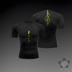 Men's Compression Shirt Fitness Sport Running Tight Gym TShirts Athletic Workout Bodybuilding Quick Dry Tops Tee Summer