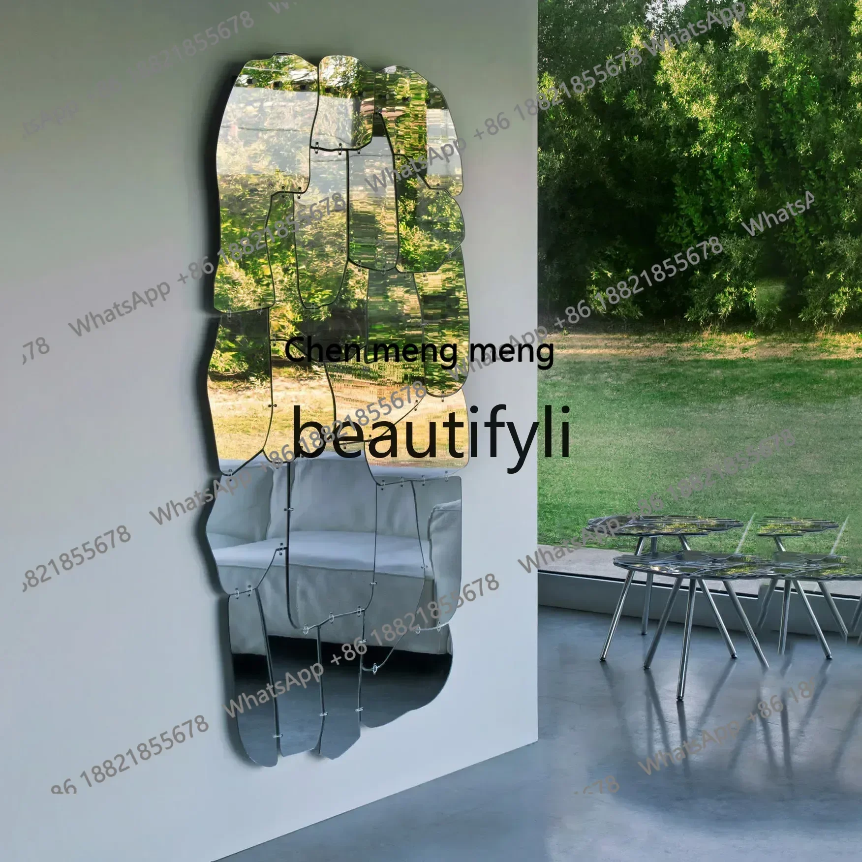 

S7486teae Light luxury combination Mira mirror special-shaped irregular full-body mirror