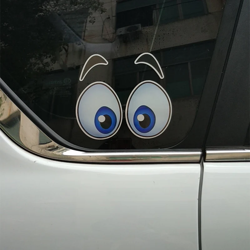 الكرتون العين سيارة ملصق عالية الجودة سيارة التصميم الديكور مرآة الرؤية الخلفية الجسم مقاوم للماء شارات الفينيل اكسسوارات السيارات