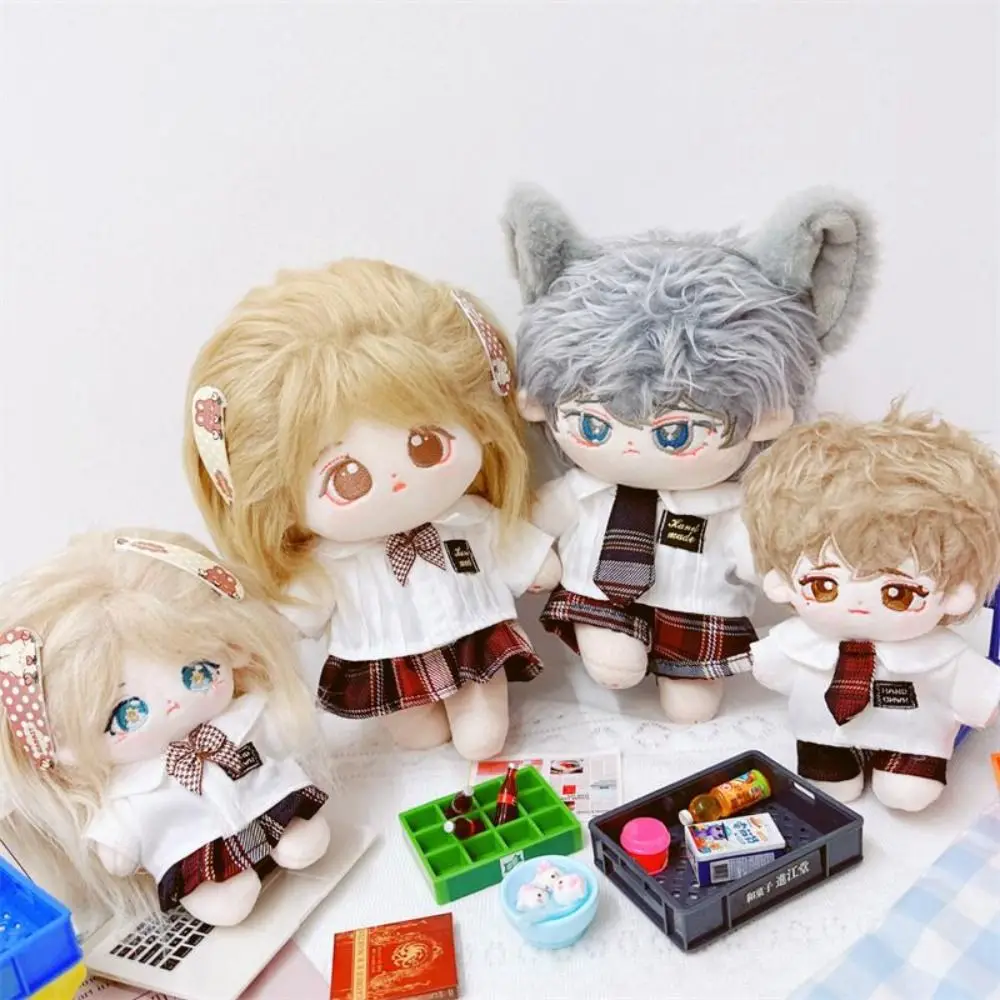 Vestiti per bambole in cotone preppy uniforme JK Vestiti per bambole idol ripiene adorabili Abito per bambola in cotone Kawaii coreano