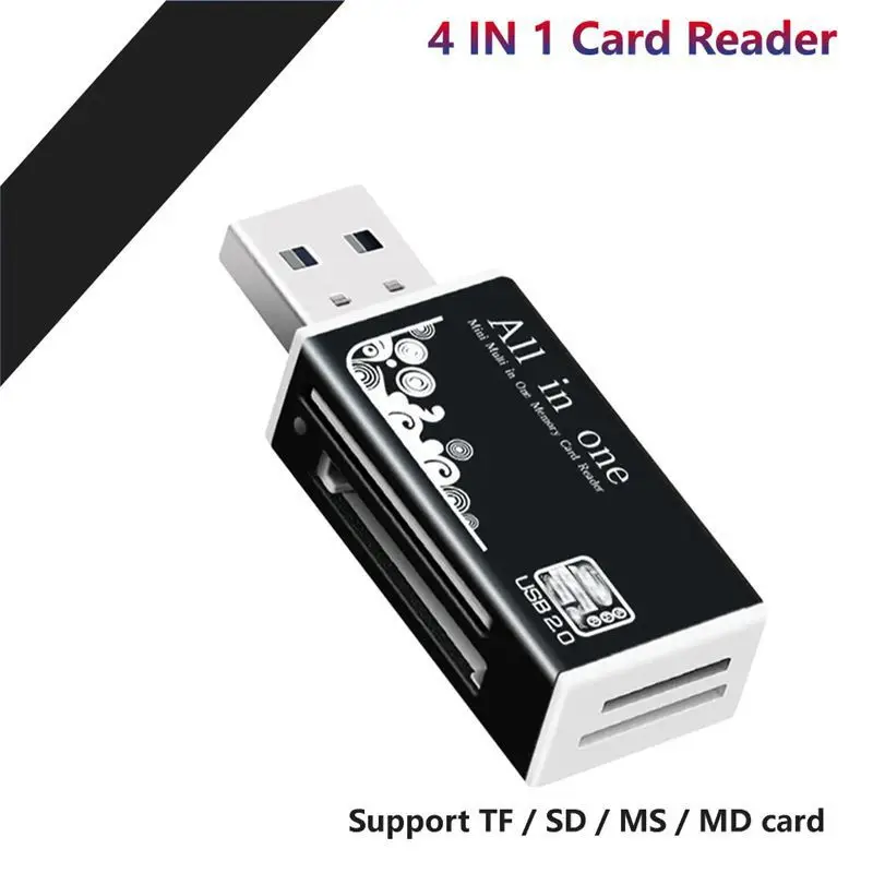 Multi All 4 in 1 USB 2.0 Memory Card Reader Adapter For Micro SD SDHC TF M2 MMC MS PRO DUO Laptop PC Computer Notebooks Carmero