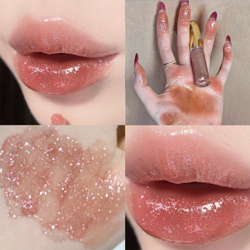 Schimmer plump ing Lippen glasur Glitter lang anhaltende feuchtigkeit spendende Lippenstift flüssig glänzend Gelee Make-up Wasser-Licht Lippen Glanz Kosmetik