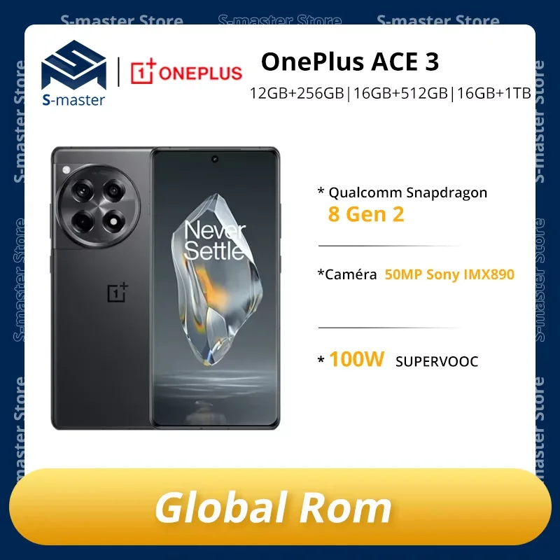 OnePlus-Global Dean ACE 3 12R Snapdragon 8 Isabel 2 6.78, écran AMOLED 120Hz, batterie SUPERVOOC 100