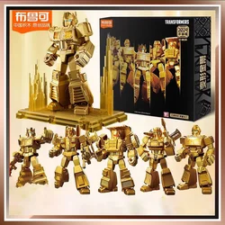 Blokees Block Led Shining Version Transformers Optimus Prime Robot Building Gold Limited Boxed Transformation Toy Christmas Gift