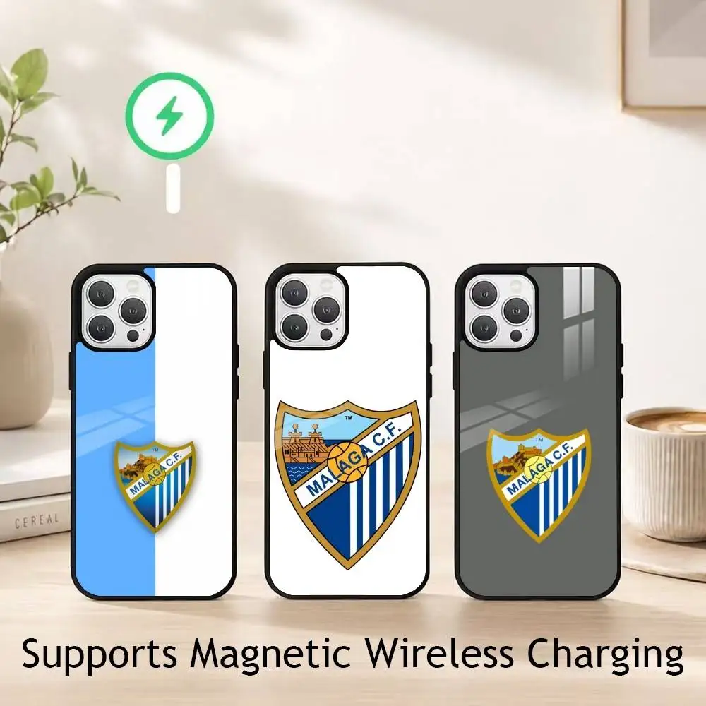 

Football M-Malaga C.F Phone Case For iPhone17,16,15,14,13,12,11 Plus,Pro Supports Magnetic Wireless Charging