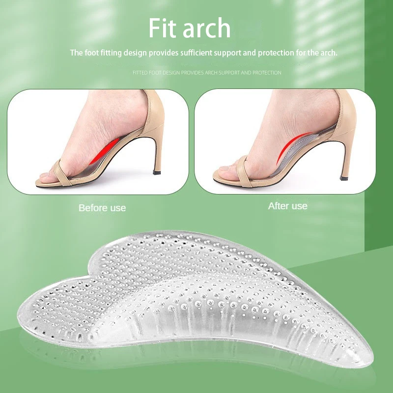 1/2PAIRS Flat Foot Insole Ease Of Use Ergonomic Design Self-adhesive Arch Pad Flat Foot Support Foot Arch Pad Reduce Foot Pain