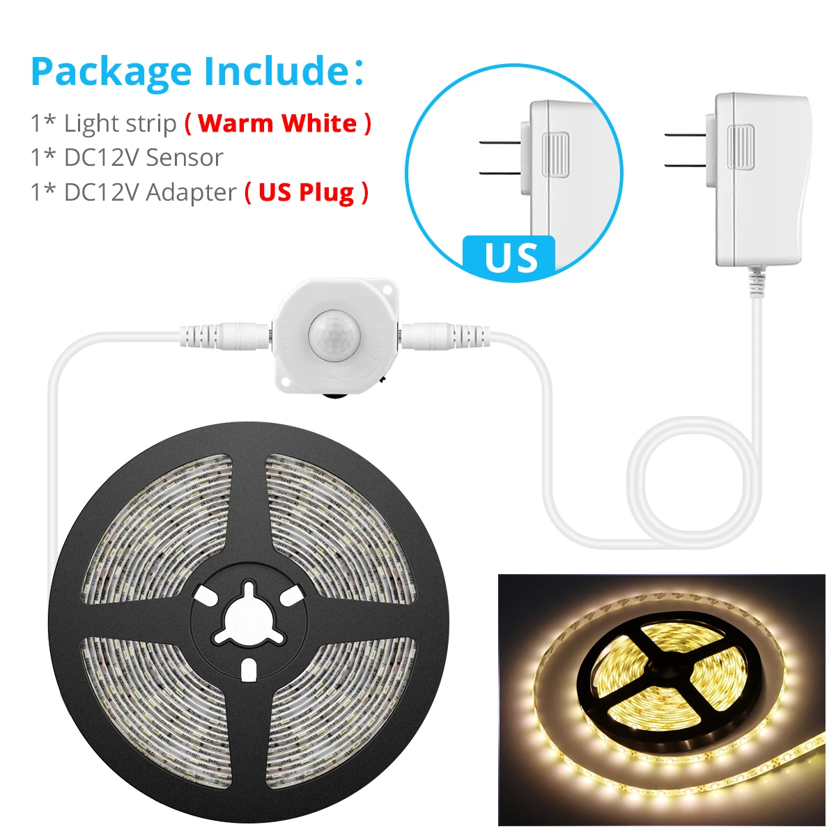 Lcamaw PIR Motion Sensor LED Strip Light 3