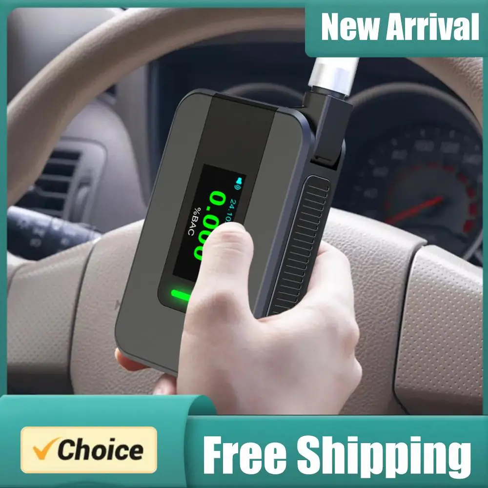 Electrochemical Alcohol Tester USB Rechargeable Blowing Drunk Driving Alcohol Tester Portable Alcohol Meter for Professional Use
