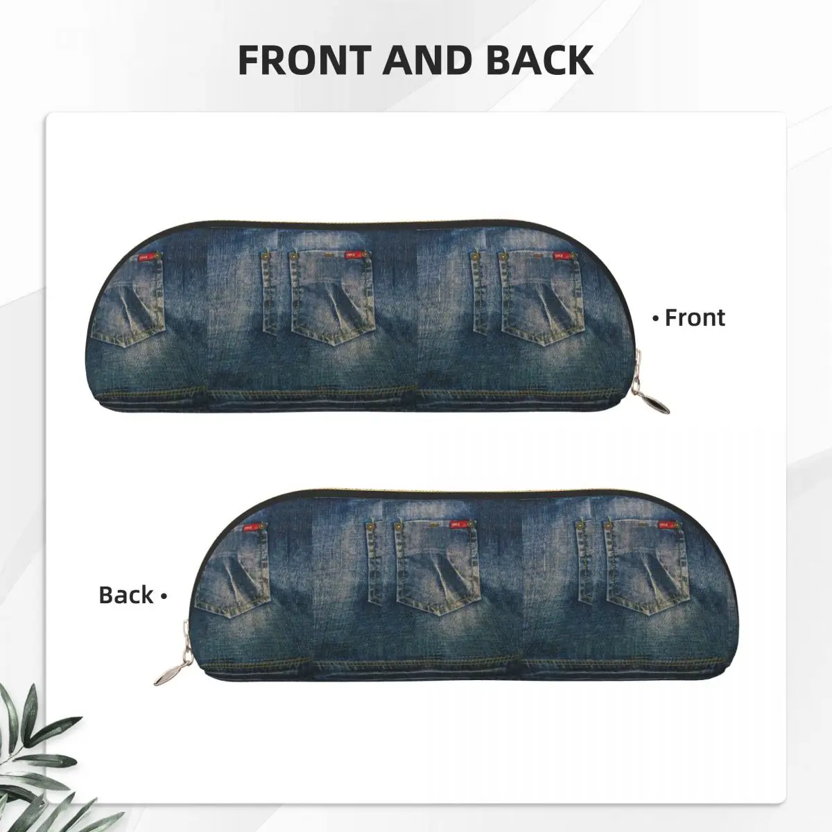 リターポケット I Love Bluejeans デニムペンケース 鉛筆ポーチ 収納文具用品 大容量ペンボックス 鉛筆バッグ