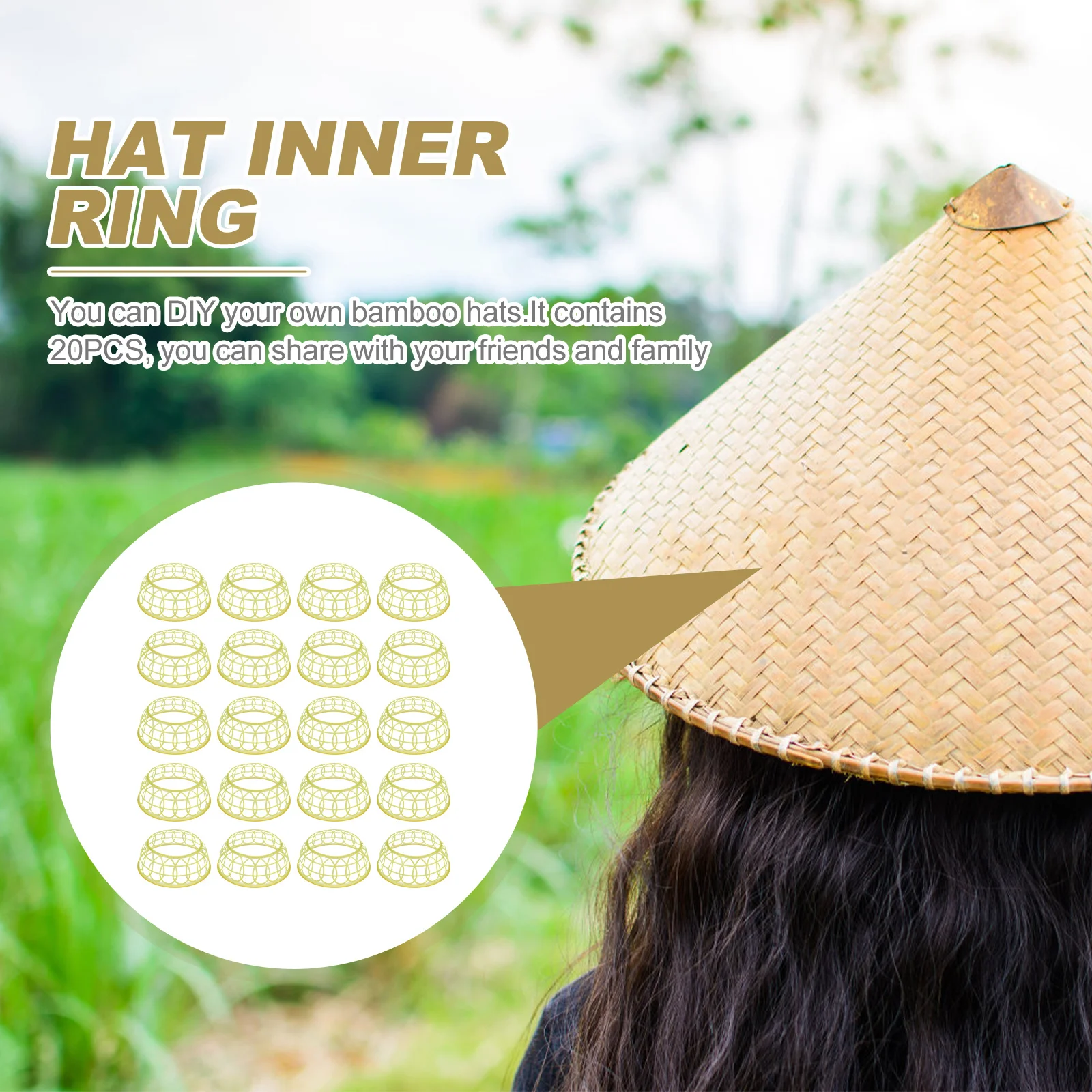 

20Pcs Braided Hat Holder Rack Plastic Inner Hoop Portable Easy DIY Summer Headwear Beach Trips Vacations