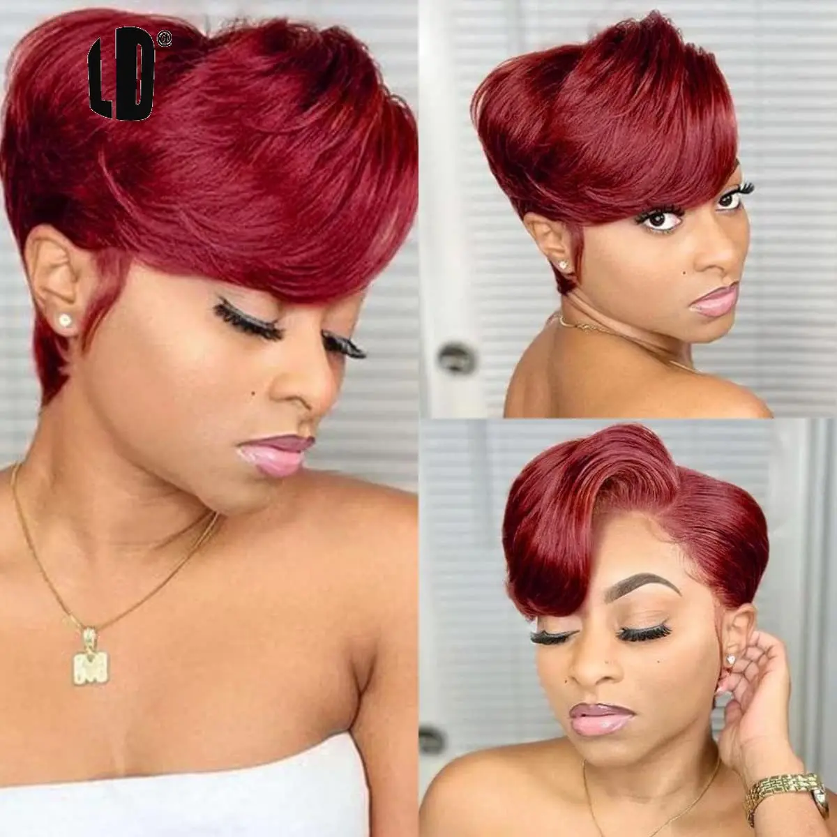 

Короткий парик Боб 13x4 Lace Front Бразильские девственные волосы Pixie Cut Прямой HD Парик шнурка для чернокожих женщин Без клея Парики из человеческих волос