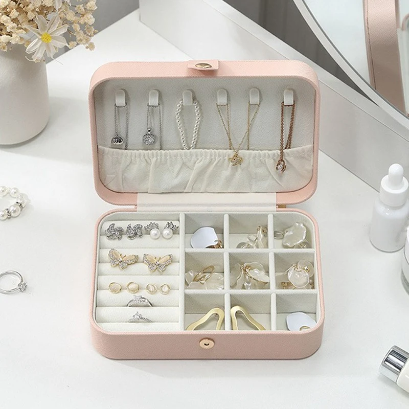 Reis Sieraden Doos Pu Lederen Kleine Sieraden Organizer Voor Vrouwen Meisjes Draagbare Mini Reis Case Opberghouder