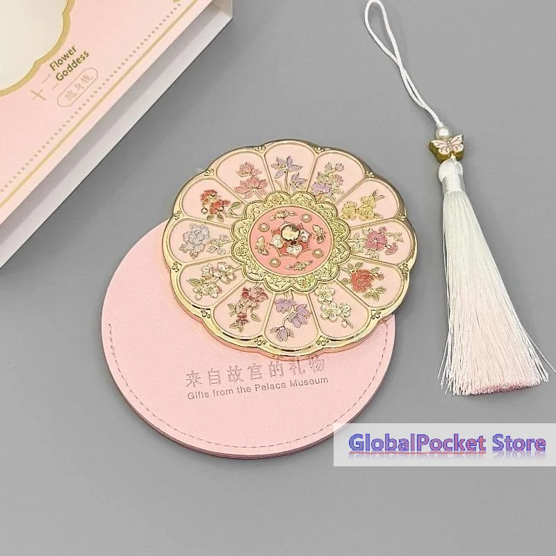 For Women Flower Pattern Portable Compact Mirror Portable Compact Makeup Mirror With Stand Flower Pattern Mirror Office Desk