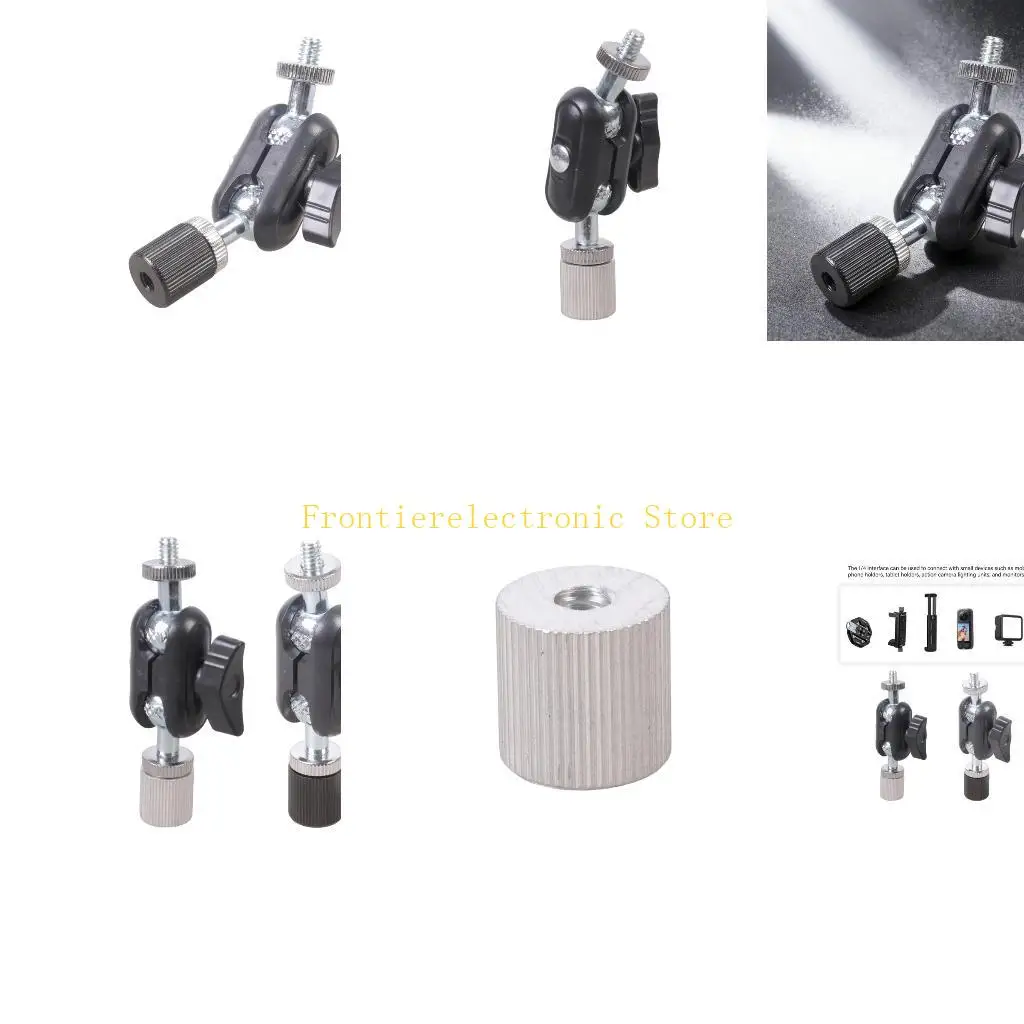 G8DB 1/4" Female to 1/4" Female Extension BallHead Adapter 360Degree Rotation