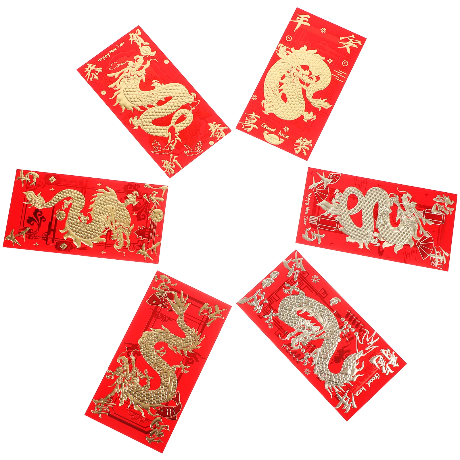 

30pcs Red Envelope Marriage Bag Dragon Pattern New Year Packets Paper Envelopes Chinese Cash Pocket Wedding Spring Festival