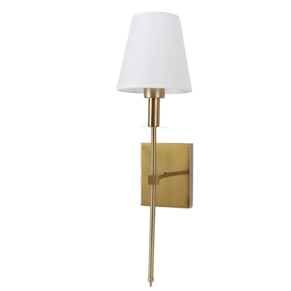 85-265V Sconce E26 E27 Base Fabric Lampshade Wall Light Fixture Tapered Column Stand Flared Textile Shade Wall Light Hallway