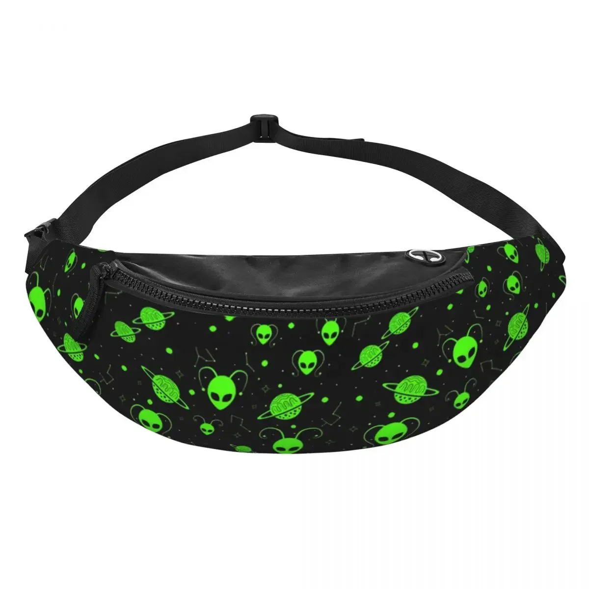 Cool Wonderful Green Alien Universe Fanny Pack Men Women Crossbody Waist Bag for Camping Biking Phone Money Pouch