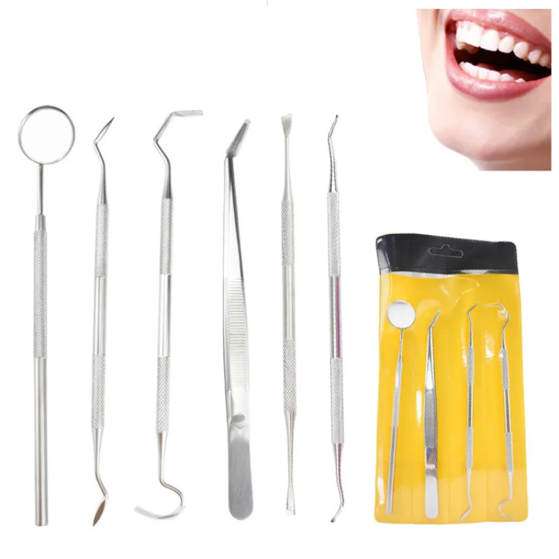 

3/4/5Pcs Dentistry Mirror Tweezers Probe Hoe Type Sickle Shaped Oral Cavity Clean Hygiene Suit Nursing Repair Tools