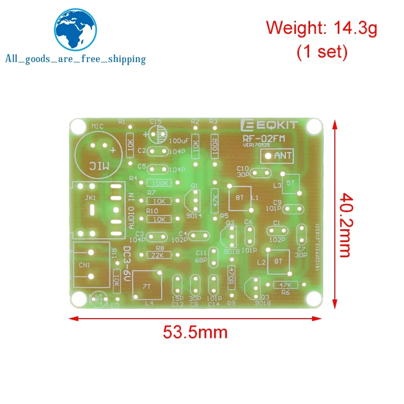 88-108MHz FM Frequency Modulation Wireless Microphone Module DIY Kits Transmitter Board Parts DC 3-6V FM Transmitter Module