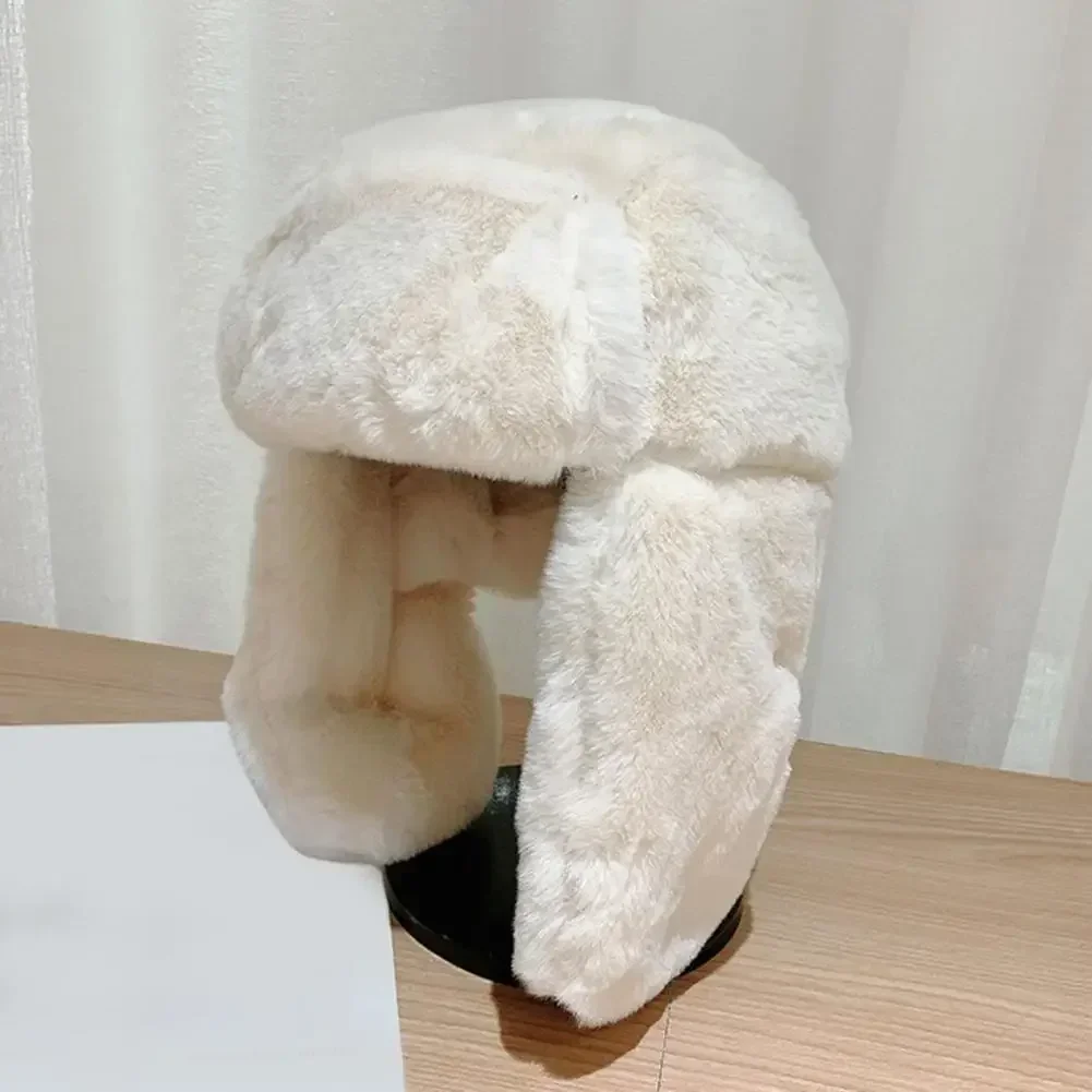 Plush Ear Flap หมวกฤดูหนาวผู้หญิงผู้ชาย Trend Bomber หมวกหมวกรัสเซียหมวกเกาหลีแฟชั่น Ushanka Earflap หมวกนักบิน gorras hombre