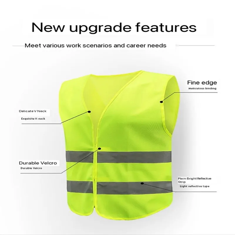 High quality vehicle traffic and environmental sanitation reflective clothing, vehicle inspection, yellow safety vest, construct