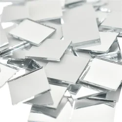 100Pcs Self-Adhesive Real Glass Mini Square Mirror Mosaic Tiles Stickers Bathroom DIY Handmade Craft Home Decoration 10mm/20mm