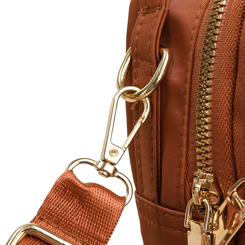 Leichte Damen-Umhängetasche aus Nylon, mehrfarbig, lässige Schultertasche, kompakte, stilvolle Handtasche für Arbeit, Reisen und den täglichen Gebrauch – Detail 7