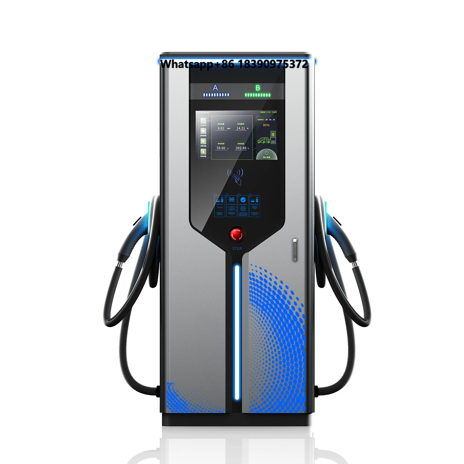 60-180kw Fixed Installation Public EV Charger Electric Vehicle DC Fast Charger with Floor-Mounted Charging Station