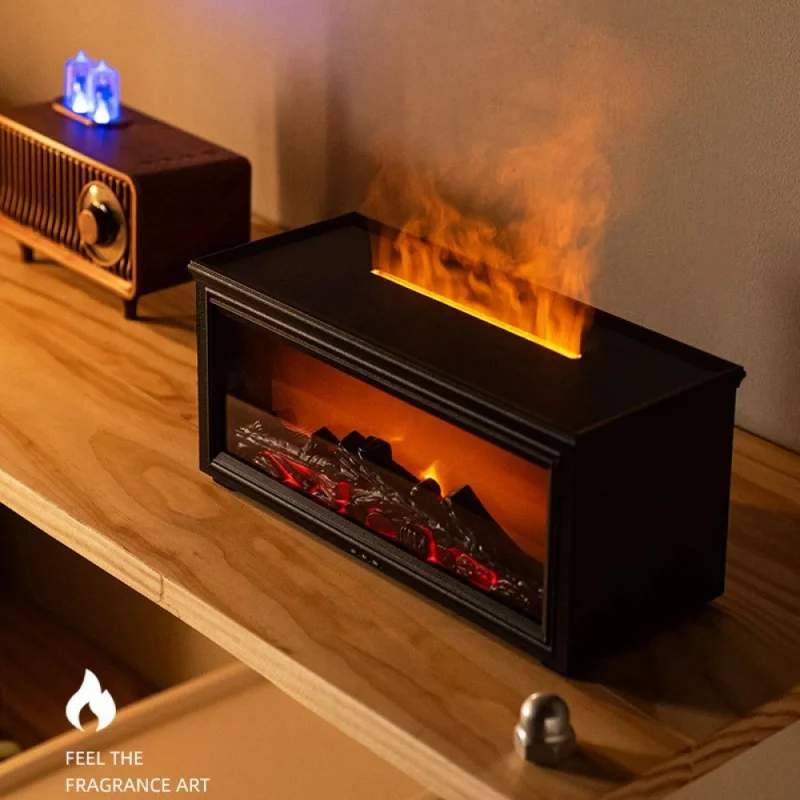 

Новый креативный камин с пламенем, атмосферный свет, ароматерапевтическая машина, увлажнитель воздуха с пультом управления, подарок для дома и спальни на праздник