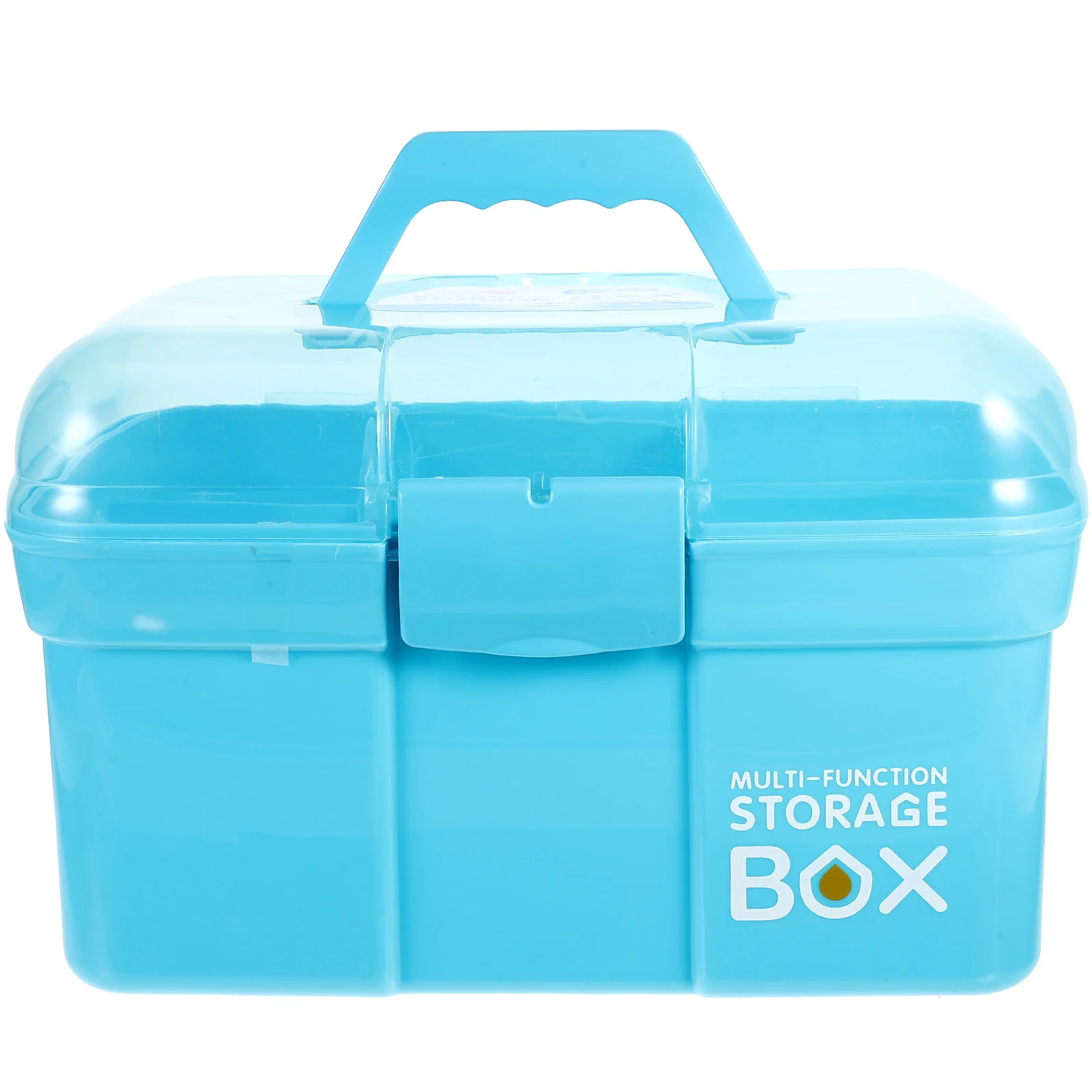 Portable Medicine Box 31X20X20Cm Blue Double Layer Large Capacity Plastic Medicine Storage Organizer For Home Travel First