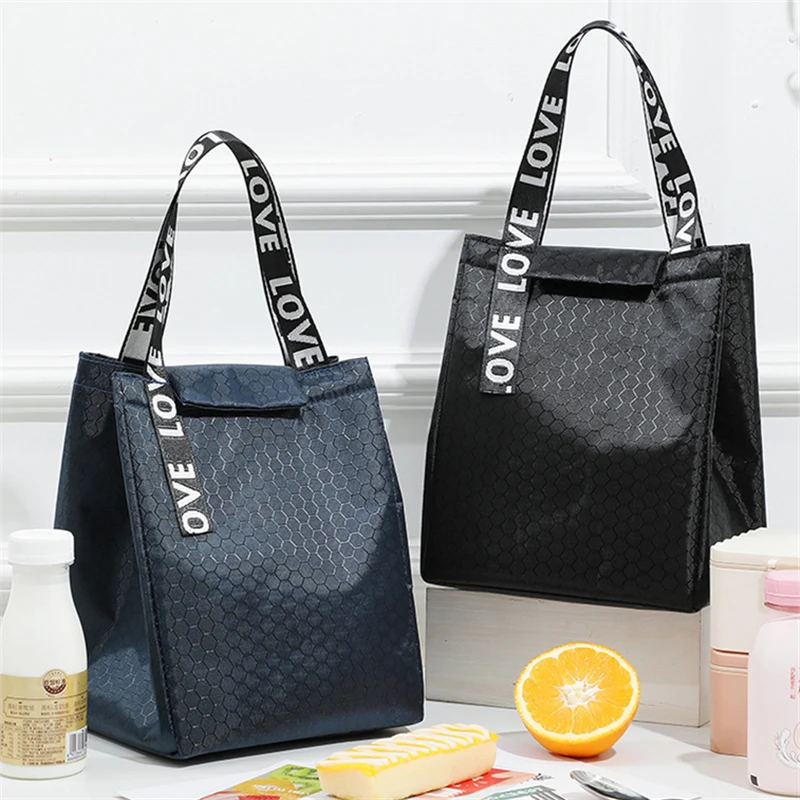 Große Kapazität Tragbare Isolierte Mittagessen Tasche Picknick Thermische Lebensmittel Träger Tote Bento Box Lagerung Kühler Taschen Container Handtasche