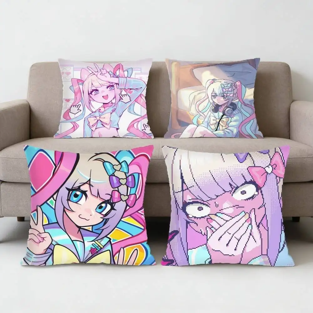 

Needy Girl Overdose Cute Cartoon Pillow Case Anti-dustmite Pillowcase Invisible zipper silky short plush Sofa cushion cover