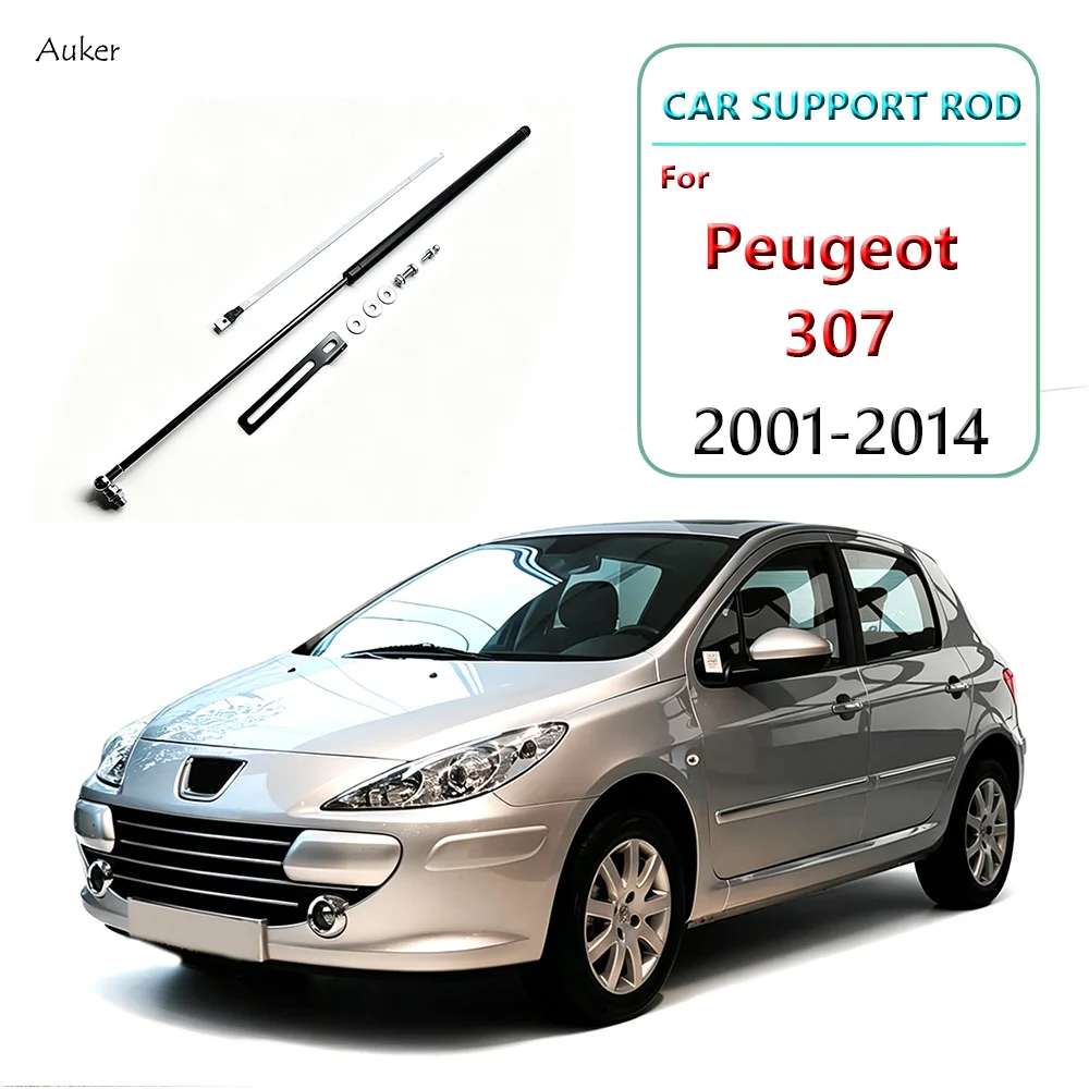 Tiges de support hydrauliques pour capot de voiture, vérins de levage, ressorts et amortisseurs, accessoires de style pour Peugeot 307 2001-2014