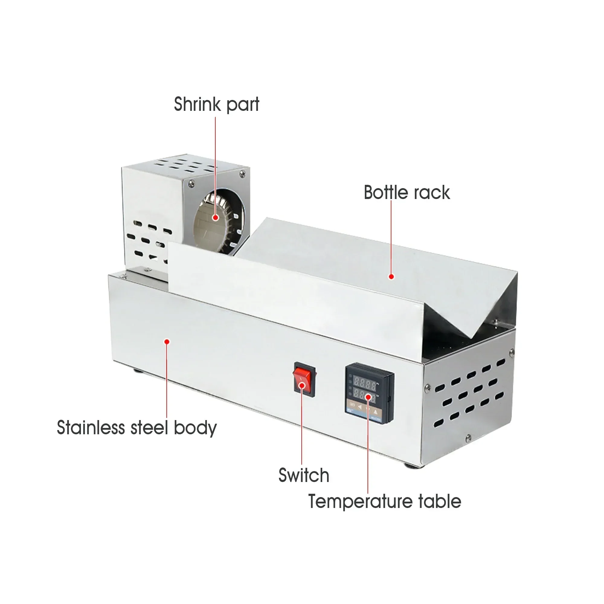 Red Wine Bottle PVC Film Capsule Thermostatic Thermal  Shrinking Sealing Machine Semi-automatic Capsule Wrapping Bottle Sealer