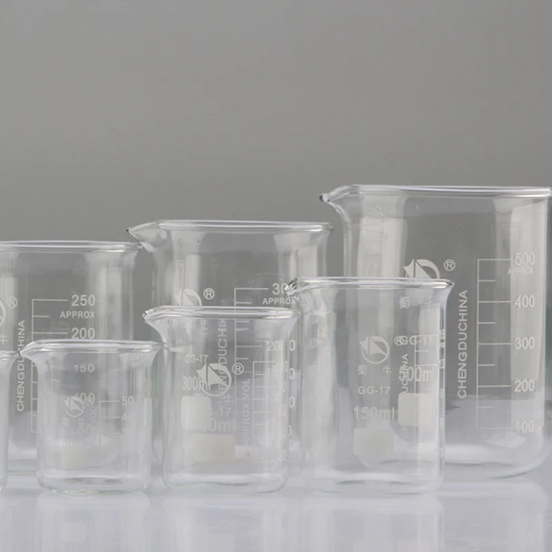 Different Sets Lab Heat-resist Scaled Measuring Cup Borosilicate Glass Chemistry Glass Beakers Measuring