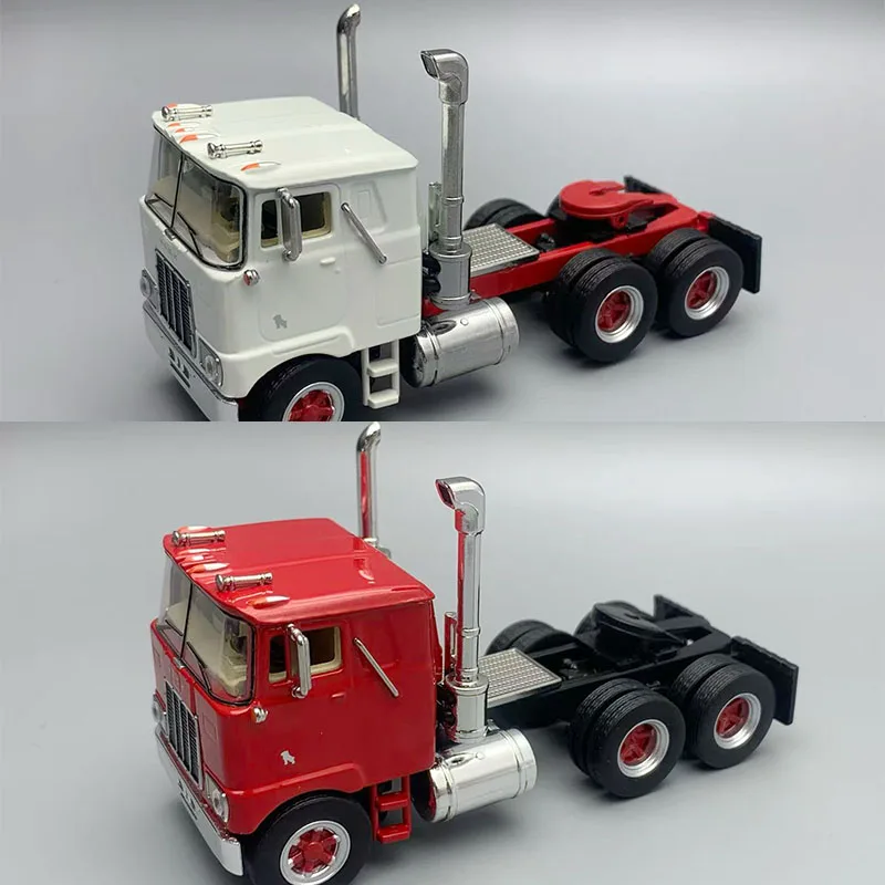 

Top Shelf 1/64 Scale 1962 Mack F700 Semi-trailer Flathead Towing Trailer Model Static Display Gift Toy Decoration Souvenir